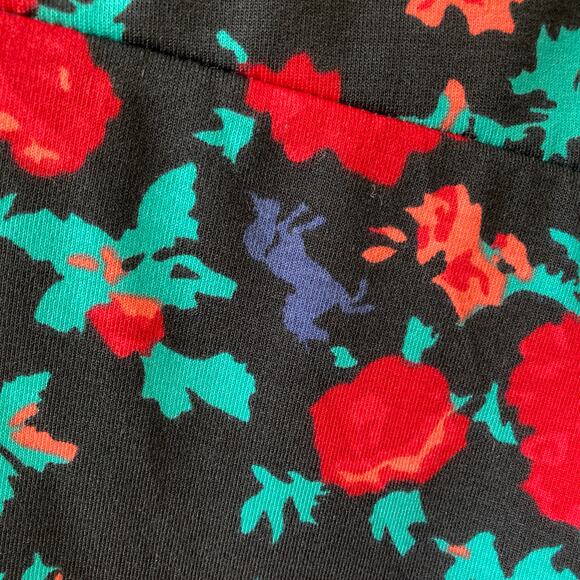 NWT LuLaRoe Maxi skirt 3XL 3X 26/28 black red floral hidden unicorn rare HTF NEW - Picture 5 of 9